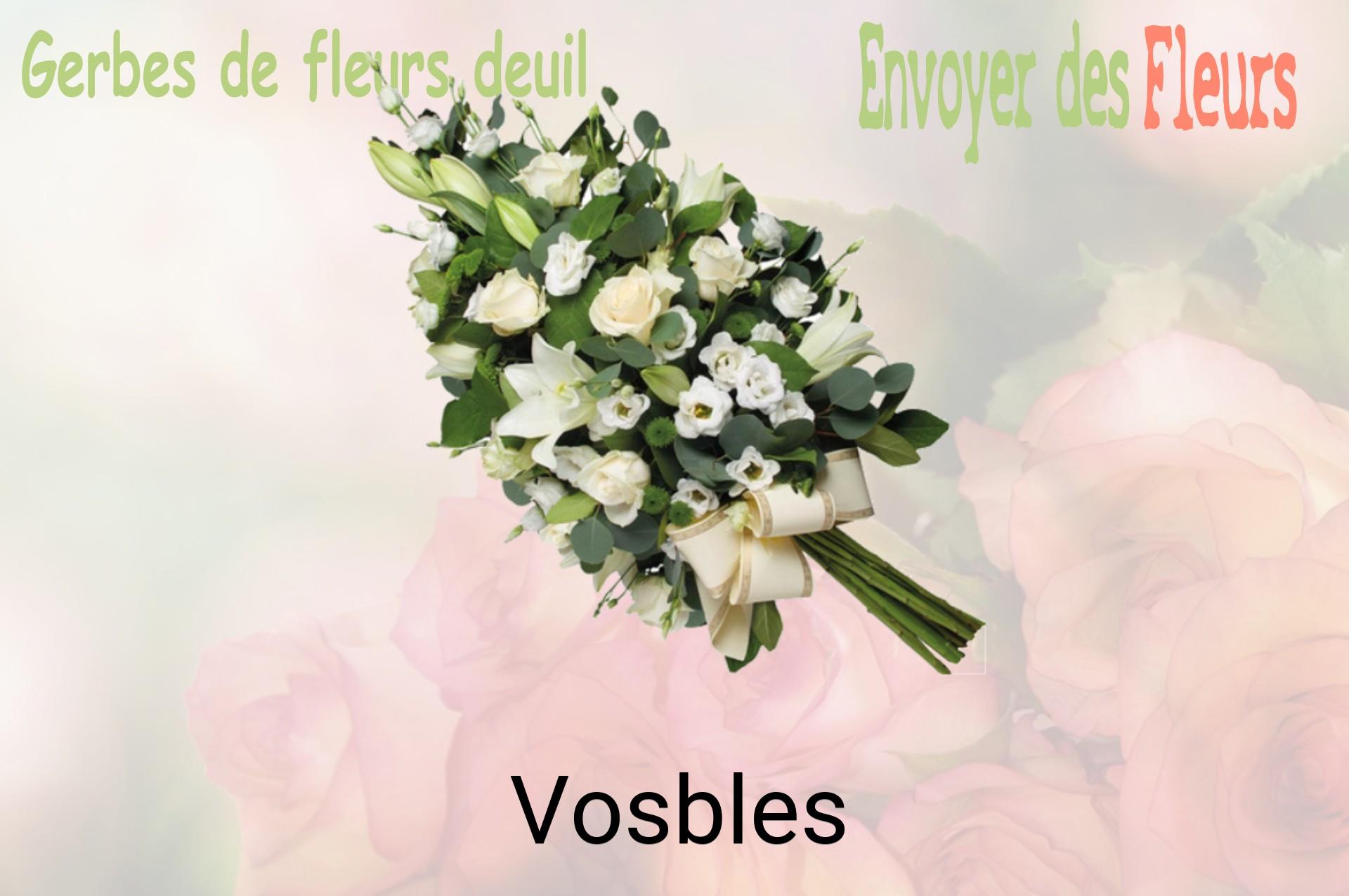 Gerbe de fleurs de deuil livrée à Vosbles